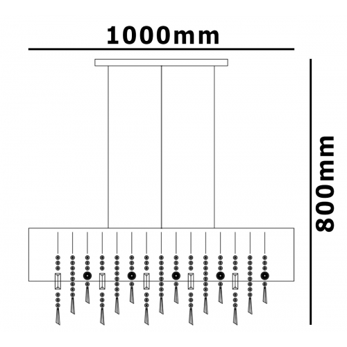 Żyrandol kryształowy nad stół 100cm K158